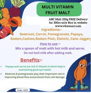 Multi Vitamin Fruits Malt 250g FREE Delivery for 250rs only